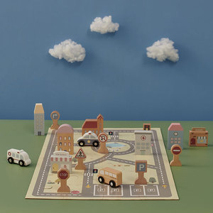 ของเล่นเด็กชุดของเล่นรถไม้ธรรมชาติ260*230*70ชุดตัวต่อยานพาหนะสำหรับเด็ก - Product Image 3