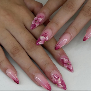 Uñas Postizas con Diseño de Almendras y Textura de Cocodrilo, Hechas a Mano, Reutilizables - Product Image 3
