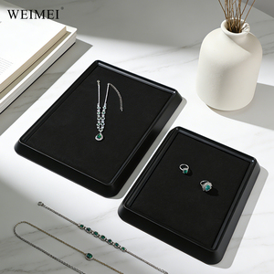 WEIMEI Custom Logo Wholesale Premium All Black plastic Interior <b>Necklace</b> Earring Counter Top Jewelry Showcase Tray - Product Image 1