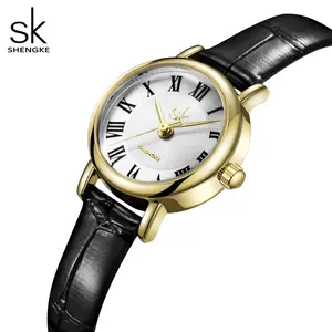 Shengke Vintage Watches Women Hot Sale PVD Gold Plating Wholesale Fashion Creative Elegant Designer Ladies Wrist Watches