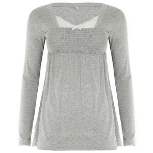 Camiseta de Punto de Manga Larga con Cuello Cuadrado y Encaje para Mujer, Estilo Dulce, Informal, en Capas, Top de Moda - Product Image 5