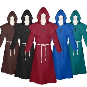 Costume de <span class=keywords><strong>moine</strong></span> <span class=keywords><strong>noir</strong></span> médiéval Renaissance pour adultes hommes femmes Halloween Cosplay MDEC-003 - Product Image 2