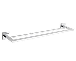 Stile moderno montato a parete doppio portasciugamani barra in acciaio inox portasciugamani e guida per il bagno o Hotel all'ingrosso