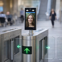 Sistema de Control de Acceso a Puertas con Reconocimiento Facial Biométrico Android 4G WiFi de 7 Pulgadas, Visión Nocturna, Detección de Movimiento y Detección de Temperatura