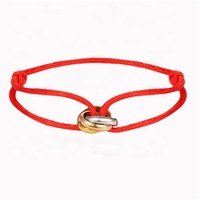 Yiwu Aceon Velle-Bracelet en acier inoxydable à Double nœud, corde ajustable colorée, Design de marque, simple, à trois anneaux bombés, entrelacés