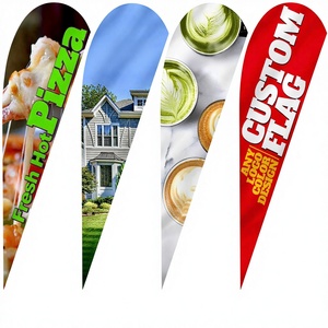 JIQINGHUI Custom Advertising Teardrop Flag 3.5x10 Ft Single-Sided Printed 100% Polyester Fabric