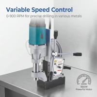 Taladro Magnético de 1500W con Succión de 10000N, Velocidad Variable de 0-900 rpm, Base Electromagnética para Fabricación de Metal