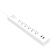 Stop Kontak 6 Lubang dengan USB, Pelindung Lonjakan Arus 735J, Proteksi Beban Berlebih, Indikator LED, Soket Ekstensi NEMA5-15P untuk Kantor