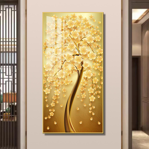 Hiện Đại HD In Ấn Vàng Cây Hình Ảnh Đèn Homedecor Phòng Khách Văn Phòng Trang Trí LED Wallart Pha Lê Sứ Sơn - Product Image 4