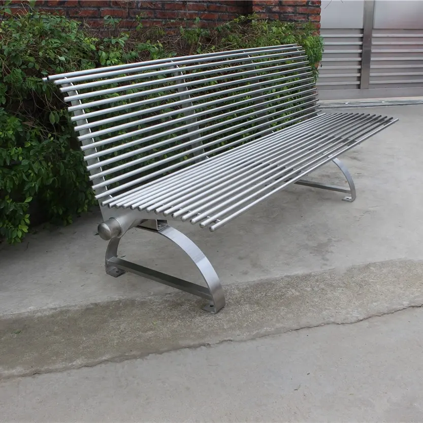 Commercial Outdoor 304 Grade Stainless Steel Bench Kursi Outdoor Stainless Steel Bangku