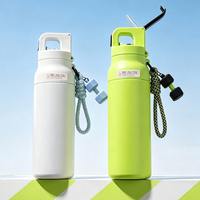 Nouvelle tasse isotherme transfrontalière 2026 en acier inoxydable 304, 600 ml, double paroi sous vide, avec couvercle portable en PP