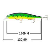 Leurre Artificiel Flottant Imprimé Grand Minnow 120mm/18.5g pour Pêche en Mer Longue Portée, Spécial Seiche Biomimétique M084