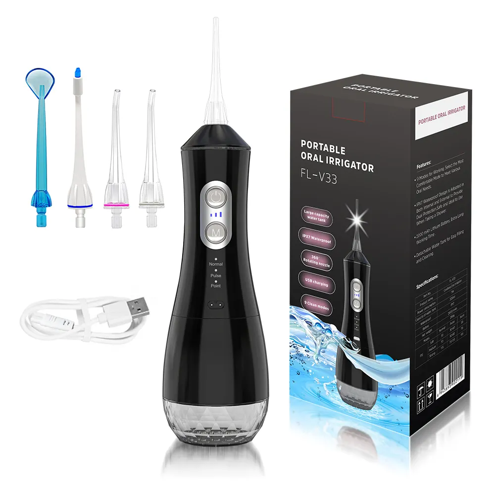 Portable IPX7 Waterproof water flosser for Teeth Cleaning Professional Cordless Dental Oral Irrigator