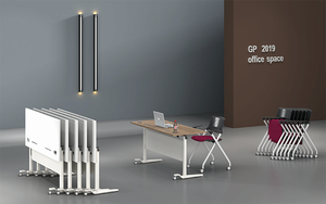 Bàn văn phòng hiện đại với bánh xe có thể gập lại Bàn Đào tạo cho sinh viên trường học nhân viên nhà nghiên cứu phòng hội nghị đồ nội thất - Product Image 5