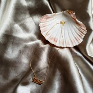 Collier personnalisé en acier inoxydable hypoallergénique, plaqué or 14K 18K, pendentif numéro porte-bonheur, collier année de naissance - Product Image 6