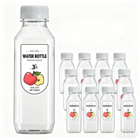 Bouteilles de jus en plastique jetables de 250ml 300ml 400ml avec couvercles Bouteille de boisson en plastique de jus avec couvercle Bouteilles en plastique PET