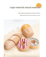 Juego de Cocina de Madera COMMIKI, Juego de Desayuno, Panadería y Postres, Juego de Roles para Niños, Cocina de Juguete Educativa