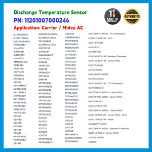 เซ็นเซอร์วัดอุณหภูมิไอเสียของเครื่องปรับอากาศ Midea Carrier T5 รุ่นดั้งเดิม 11201007000246 CGQ-WD/PQ3950-L1000-XAP2-G800 อะไหล่ HVAC VRF ขายส่ง - Product Image 3