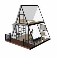 Maison préfabriquée de luxe en forme de A à vendre, design moderne, cabane de glamping, hôtel-resort, hébergement