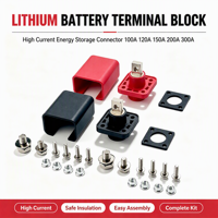 Connecteur de borne de batterie au lithium 100-300A carré traversant le mur pour équipement d'énergie de stockage
