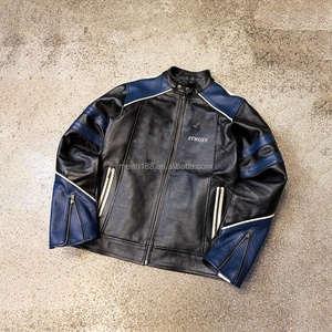 Blouson en cuir pour homme, design tendance, sur mesure, haute qualité, coupe oversize, avec fermeture éclair, épais, style bomber, pour moto - Product Image 1