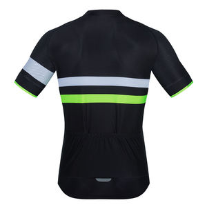 Jersey de Ciclismo Sublimado OEM con Franjas Horizontales, Malla Ventilada, Manga Corta, Cierre de Cremallera, Personalizable para Uniformes de Equipo - Product Image 2