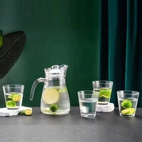 Ensemble de Boissons Côtes en Gros Élégante Carafe et Quatre Verres Bouilloire à Eau Froide de Qualité Alimentaire Théière en Verre Style Américain