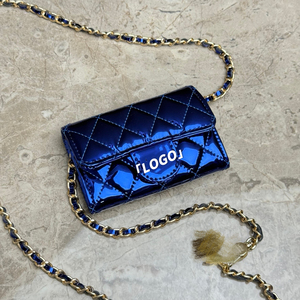 Borsa a tracolla di lusso in pelle trapuntata con logo per <span class=keywords><strong>iPhone</strong></span> Samsung, mini custodia a portafoglio per cellulare con confezione regalo - Product Image 5