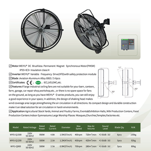 Ventilateurs industriels muraux oscillants en métal de 37-57 pouces WYFJ-Q pour entrepôt, série de ventilateurs de refroidissement pour volailles, vente en gros - Product Image 2
