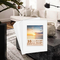 Passe-partout carré blanc sans acide S&L pour cadre photo, de 11x14 à 8x10 pouces, avec finition laiton vieilli pour impressions