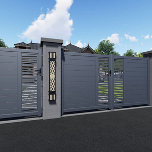 Portails pliants automatiques électriques extérieurs sur mesure, à lames ou à battants, avec portes latérales - Product Image 4
