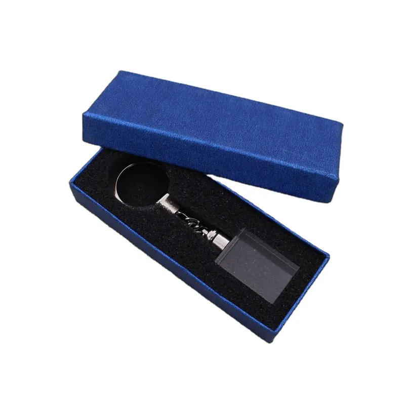Cheap blank heart acrylic key chain crystal led keychain custom with gift box