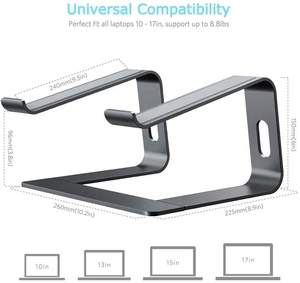 Soporte de aluminio extraíble para ordenador portátil, soporte ventilado para <span class=keywords><strong>Notebook</strong></span>, Compatible con <span class=keywords><strong>Notebook</strong></span> de 10-15,6" - Product Image 2