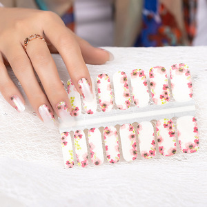 Uñas Postizas con Diseño Floral, Forma de Almendra, Longitud Media, Acrílicas, para Aplicación en Dedos - Product Image 2