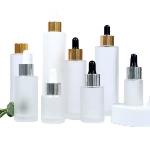 2026 Hot Sale <b>30ml</b> 50ml 60ml 80ml 100ml clear Color Round Cylinder Flat Shoulder Glass Dropper <b>Bottle</b> for Serum Essential Oil - Product Image 1