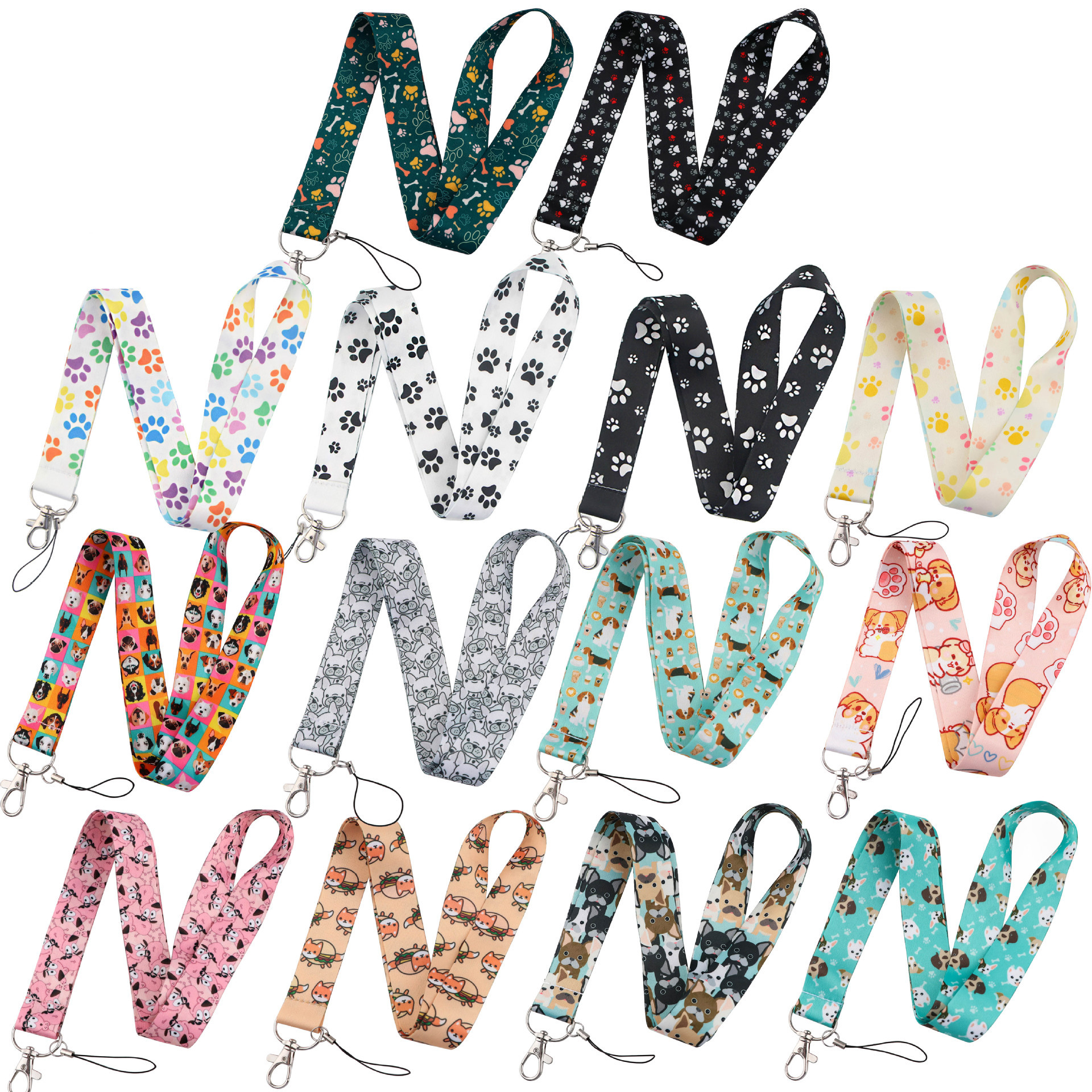 Wholesale Stain Lanyards Anti-Lost ID Name Badge Card Holder Fashion Dog Claw Design Lanyard Accessories Promotional Gifts