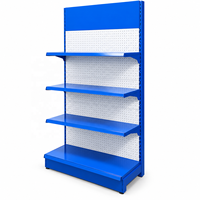 Étagère murale métallique robuste à panneau perforé simple face pour supermarché, gondole, présentoir de magasin d'alimentation, unité de présentation ajustable pour la vente au détail