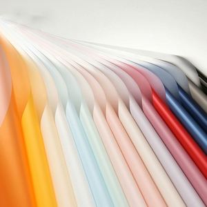 Feuille de papier d'emballage pour fleurs, 58x58cm, imperméable, couleur unie, revêtement nacré - Product Image 3