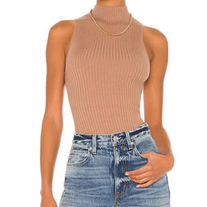 Maglione di Lusso <span class=keywords><strong>Senza</strong></span> <span class=keywords><strong>Maniche</strong></span> a Collo Alto Comodo e Aderente 100% Cashmere per Donna - Product Image 2