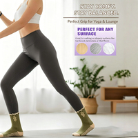 Calcetines de punto antideslizantes para Pilates y Yoga, de compresión, con volantes, de Spandex/Poliéster/Algodón, con agarre Qiying y puño elástico para trampolín