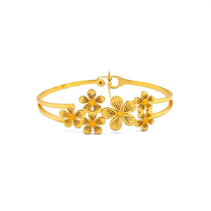 Bracelet pour femme en acier inoxydable 316L, plaqué or PVD, bijoux de mode, bracelet fleuri - Product Image 2