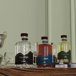 Tùy Chỉnh Thiết Kế Mới 375Ml 500Ml 700Ml 750Ml Rượu Vodka Rượu Gin Rum Tequila Whiskey Rượu Tinh Thần Chai Thủy Tinh Với Nút Chai - Product Image 4