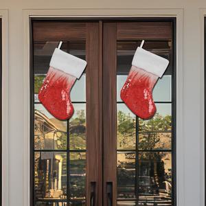 Nouveauté 2025 : Chaussettes en peluche de Noël transfrontalières avec paillettes rouges, sac cadeau, poupée, décorations pour fenêtre, cheminée et pendentifs de décoration - Product Image 2