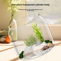 Mini aquarium cylindrique transparent moderne pour poissons rouges et tortues, décoration de salon/bureau intérieur