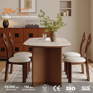 Juego de Mesa de Comedor Ovalada Pequeña de Mármol y Madera <span class=keywords><strong>Blanca</strong></span> de Foshan con 6 Sillas de Comedor Estilo Sirena para Muebles de Comedor, Hogar y Apartamento - Product Image 2