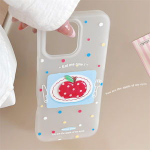 Petits pois colorés pour Iphone15promax pomme rouge en trois dimensions 16 étui pour téléphone portable 14 13 lanière <span class=keywords><strong>11</strong></span> Silicone <span class=keywords><strong>pas</strong></span> <span class=keywords><strong>cher</strong></span> - Product Image 2