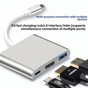 Type-C vers HDMI Station d'accueil 3-en-1 Commutateur 4K Adaptateur de projecteur pour ordinateur portable un à trois - Product Image 3