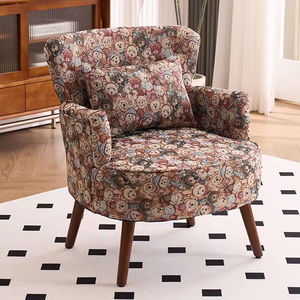 प्राचीन शैली एकल सोफे ठोस लकड़ी फर्नीचर लिविंग रूम बेडरूम अवकाश बालकनी कुर्सी - Product Image 4