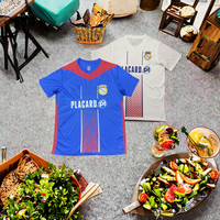 Camiseta Deportiva de Manga Corta para Hombre, Cuello en V, con Estampado por Transferencia Térmica, Secado Rápido, Corte Automatizado, FC Alverca Portugal 2025-26