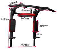Équipement de fitness à domicile 3 en 1, barre de traction murale pliable horizontale, barre de traction